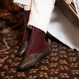 PRE-ORDER Balmoral Boots Wide (Espresso/Burgundy)