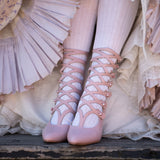 Cleo Edwardian Boots Wide (Pink)