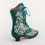 Flora Embroidered Boots (Emerald Green)