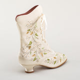 Flora Embroidered Boots (Ivory)