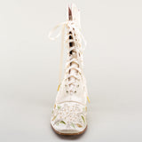 Flora Embroidered Boots (Ivory)
