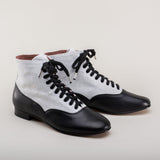 Larkspur Wool/Leather Lace-Up Boots (Grey/Black)