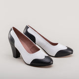 Peggy 1940s Spectator Pumps (Black/White)