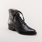Rainey Vintage Lace-Up Boots (Black)