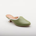 Sophie 18th Century Leather Mules (Green)(1760-1790)